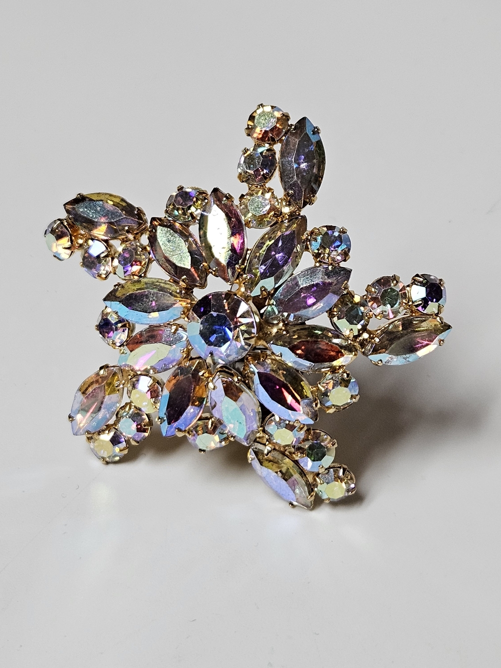 Iridescent Crystal Starfish Brooch - Gold-Tone Multicolor - Picture 3 of 4